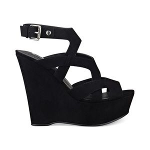 Guess Black Wedge Sandals